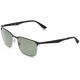 Ray-Ban Unisex's 0RB3569 90049A 59 Sunglasses, Silver Top Shiny Black/Dark Green Polar