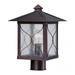 Nuvo Lighting 65615 - 1 Light 13" Classic Bronze Clear Seed Glass Shade Post Lantern Light Fixture (VEGA 1 LT OUTDOOR POST)