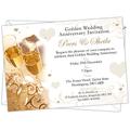 Personalised Golden Wedding 50th Anniversary Invitations (Design Code: GWA 017) (Pack of 150)