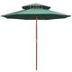 vidaXL Parasol de terrasse 270 x 270 cm Poteau en bois Vert