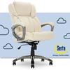 Serta at Home Serta Garret Ergonomic Executive Office Chair w/ Layered Body Pillows Upholstered/Metal in White/Black/Brown | Wayfair 43520B