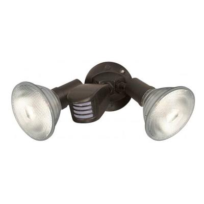 Nuvo Lighting 76503 - 10" Bronze Double Adjustable Swivel Flood Light with Motion Sensor (2 Light 10" Flood Light w/Adjustable Swivel)