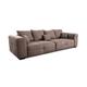 Cavadore Big Sofa Mavericco / Große Couch im modernen Design in Lederoptik / Inklusive Rückenkissen und Zierkissen / 287 x 69 x 108 cm (BxHxT) / Mikrofaser Hellbraun