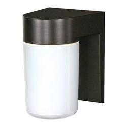 Nuvo Lighting 77137 - 1 Light Black White Glass Cylinder Wall Light Fixture (1 Light - 8" - Utility, Wall Mount - With White Glass Cylinder)