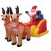 The Holiday Aisle® 6 ft. Long Santa Sleigh w/ Two Reindeer Decoration Inflatable Polyester in Brown/Red | 47.25 H x 72 W x 37.41 D in | Wayfair