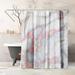 East Urban Home Abstract Shower Curtain Rose Gold Blush Metal Foil on Marble Square by Grab My Art Polyester in Gray | 74 H x 71 W in | Wayfair