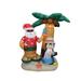 The Holiday Aisle® Christmas Inflatable Santa & Penguin w/ Palm Tree Decoration Polyester in Green | 83.9 H x 59.1 W x 47.2 D in | Wayfair