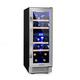 Klarstein Built-in Wine Cooler Fridge, Dual Zone Wine Fridge with Glass Door, 53L Slimline Drinks Fridge for Beer & Wine, Chiller Bottle Fridge for Home Pub, Indoor/Outdoor Bar Fridge, 17 Bottles