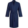 Morgenstern Waffle Dressing Gown Men Cotton Lightweight Knee-Length Blue Size M