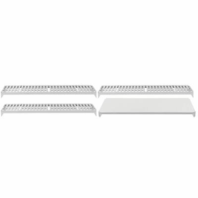 Cambro CPSK1836VS4480 Camshelving Premium Polymer Louvered/Solid Shelf Plate Kit - 18" x 36", Speckled Gray, Vented/Solid Shelves