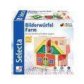 Selecta 62052 Bilderwürfel Farm, Würfelpuzzle aus Holz, 4 Teile