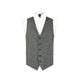 Dobell Scottish Harris Tweed Mens Black/Grey Herringbone Tweed Waistcoat Regular Fit-M (38-40in)