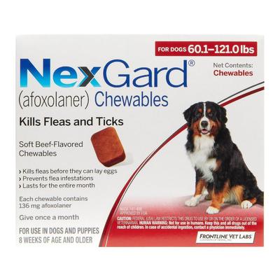 Nexgard For Extra Large Dogs (60 To 121lbs) Red 6 Chews
