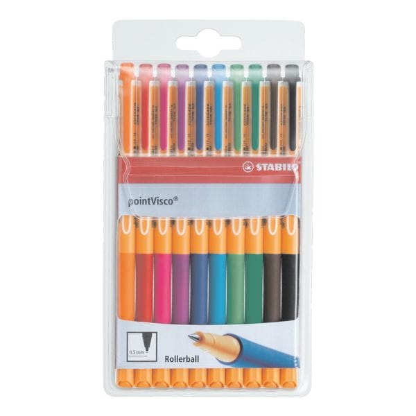 Stabilo 10er-Pack Tintenroller »pointVisco« silber Image