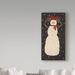 Trademark Fine Art 'Short Snowman w/ Cardinal' Acrylic Painting Print on Wrapped Canvas in Brown/Red | 19 H x 10 W x 2 D in | Wayfair