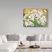 Trademark Fine Art 'Lilies & Daisies White' Acrylic Painting Print on Wrapped Canvas in Brown/Green/Yellow | 18 H x 24 W x 2 D in | Wayfair
