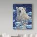 Trademark Fine Art 'Polar Bear Painting' Graphic Art Print on Wrapped Canvas Metal in Blue/White | 32 H x 24 W x 2 D in | Wayfair ALI30244-C2432GG