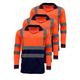 High Visibility Two Tone Long Sleeve Polo Shirt - EN471 | HV033 (Large, 3 Pack Orange/Navy)