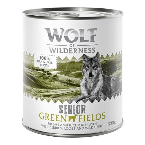 24 x 800g Senior Green Fields Lamm Wolf of Wilderness Hundefutter nass