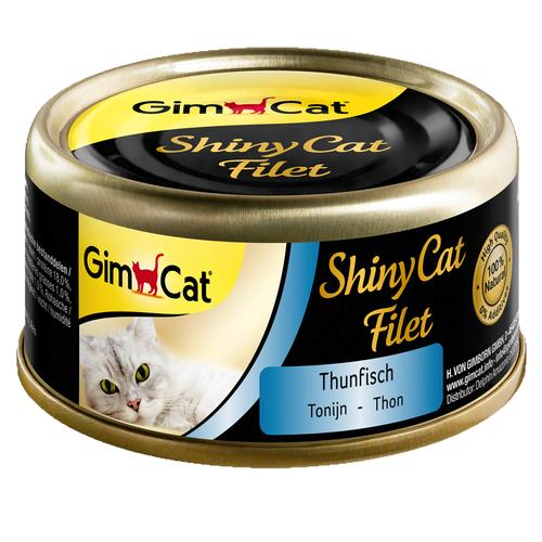 12 x 70g ShinyCat Filet Thunfisch GimCat Katzenfutter nass