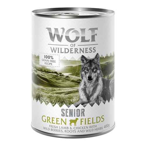 6 x 400g Green Fields-Lamm & Huhn Wolf of Wilderness Hundefutter nass