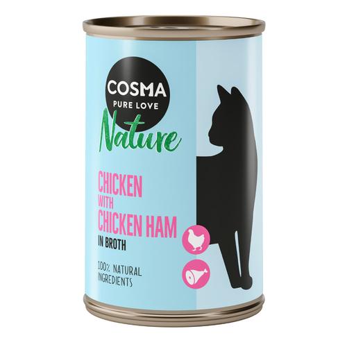 6 x 140g Nature Huhn & Hühnerschinken Cosma Katzenfutter nass