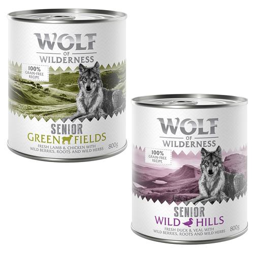24 x 800g Senior - 2 Sorten Wolf of Wilderness Hundefutter nass