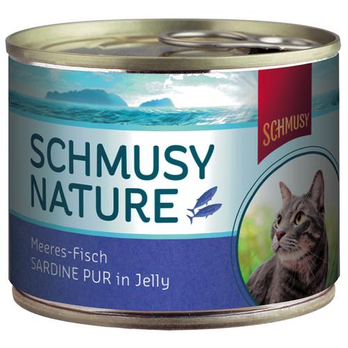 12 x 185g Nature-Sardine Pur Schmusy Katzenfutter nass