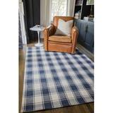 Blue/Navy 96 x 0.2 in Area Rug - Erin Gates by Momeni Marlborough Handwoven Navy Blue/Ivory Rug Wool | 96 W x 0.2 D in | Wayfair MARLBMLB-1NVY80A0