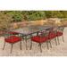 Astoria Grand Raggs Traditions 9 Piece Outdoor Dining Set Metal in Brown | 28.81 H x 41.81 W x 84.44 D in | Wayfair