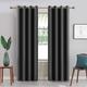 Imperial Rooms Blackout Eyelet Curtains 90 x 90 Inch for Bedroom Ring Top Super Soft Thermal Insulated Room Black Out 2 Panel Grey Curtains + Tie Backs,