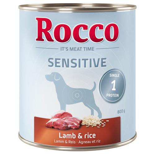 12x800g Sensitive Lamm & Reis Rocco Hundefutter nass