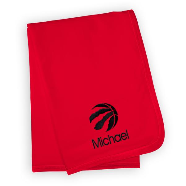 infant-red-toronto-raptors-personalized-blanket/