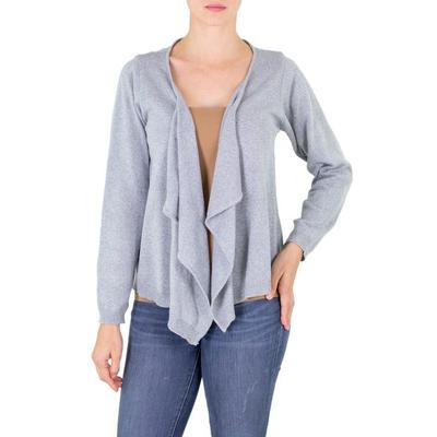 Cotton Cloud,'Blue Open Front Cotton Cardigan Swea...