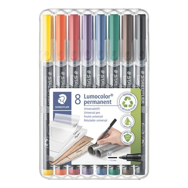 Staedtler 8er-Pack Universalstifte »Lumocolor permanent M« schwarz Image