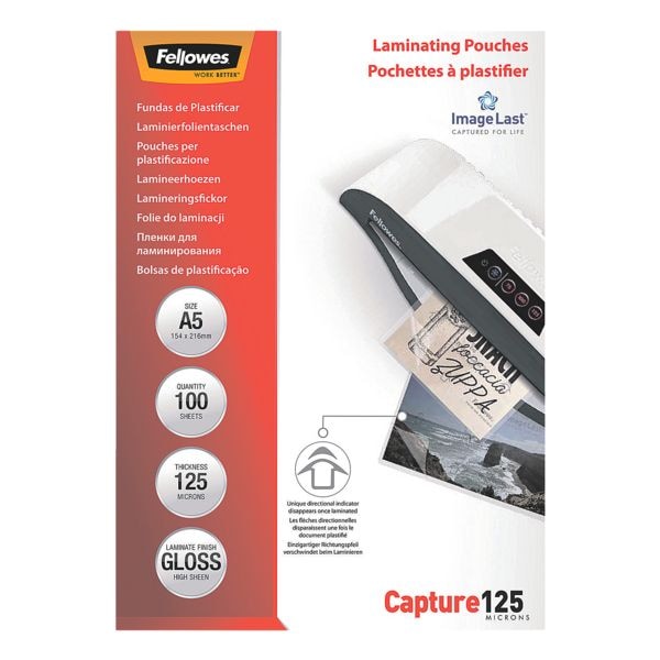 Fellowes Laminierfolien ImageLast A5 100 Stück 125 mic transparent, 15.4x21.6 cm Image