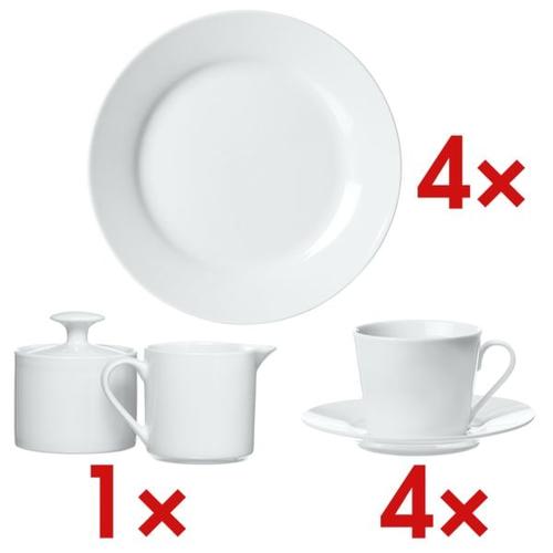 4-teiliges Dessertteller-Set »Bianco« inkl. 4-teiliges Kaffeetassen-Set »Bianco« weiß, Ritzenhoff & Breker, 19×1.4×19 cm