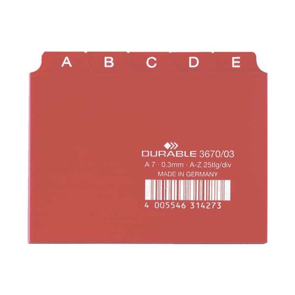 Durable Leitregister A7 (74 x 105 mm), A-Z rot, 10.5x7.4 cm Image