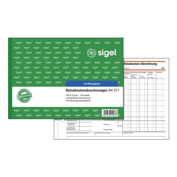 Sigel Formularbuch »Reisekostenabrechnung« RA517 weiß, 21x14.8 cm Image