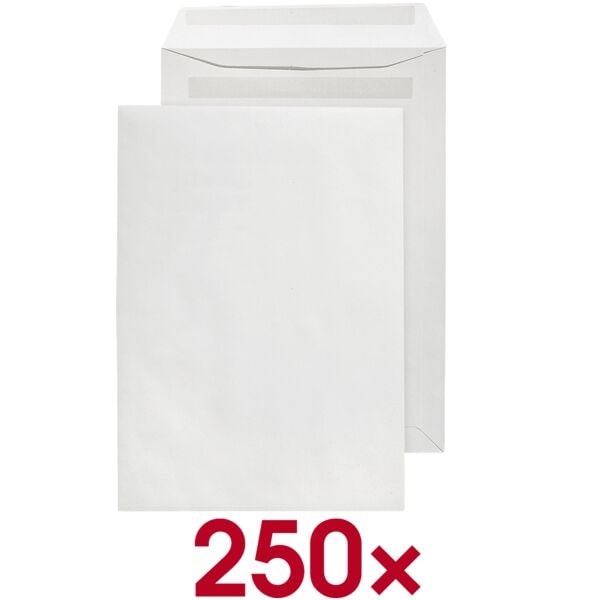 OTTO Office Re Recycling-Versandtaschen C4 ohne Fenster mit Selbstklebung - 250 Stück weiß, 32.4x22.9 cm