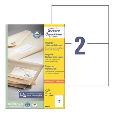 200er-Pack Universal Klebeetiketten »LR3655« weiß, Avery Zweckform