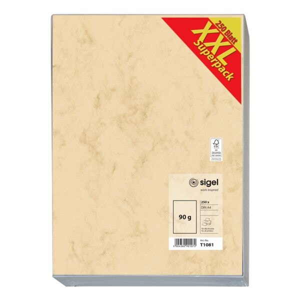 Sigel Großpack Marmorpapier beige, 21x29.7 cm Image