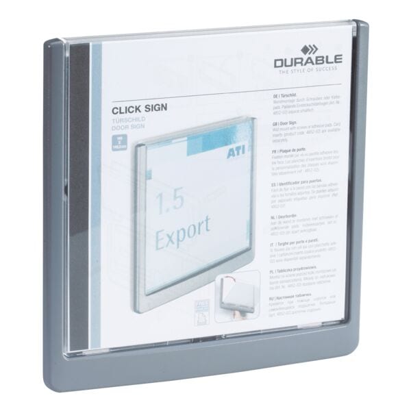 Durable 4862 Türschild »Click Sign« 149 x 49 mm grau, 14.9x14.9 cm Image