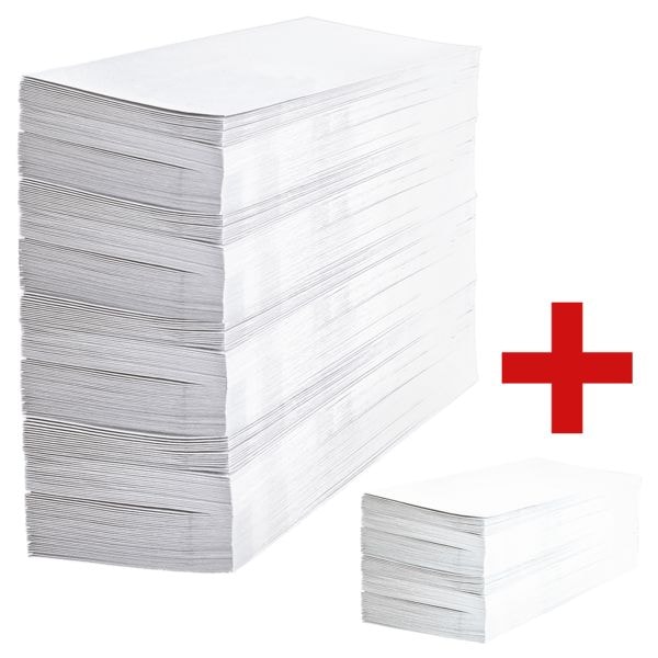 OTTO Office 1000er-Pack Briefumschläge DL ohne Fenster mit Haftklebung inkl. 500er-Pack Brie weiß, 22x11 cm Image