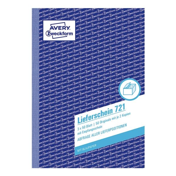Avery Zweckform Lieferschein »721« A5 mit Empfangsschein gelb Image