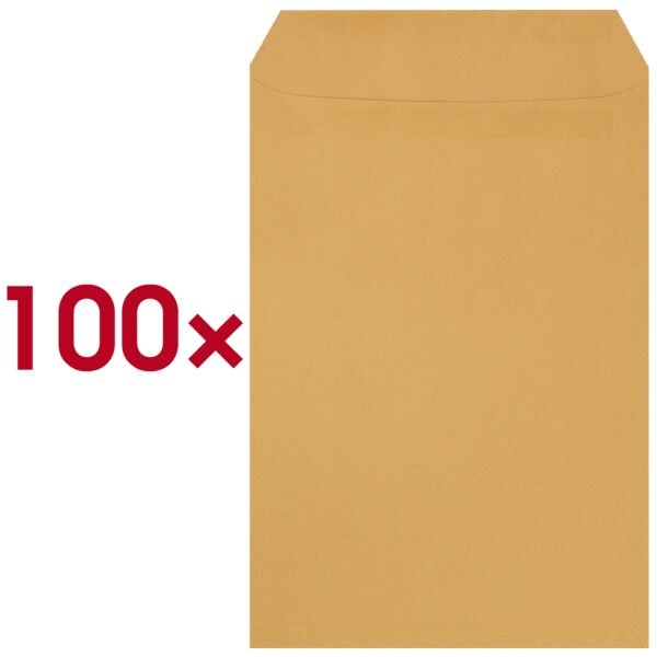 Mailmedia 100 Versandtaschen C4 ohne Fenster braun, 32.4x22.9 cm