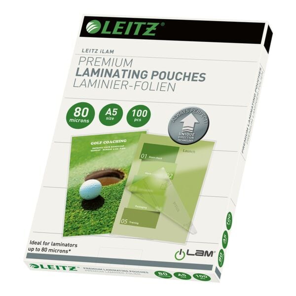 Leitz Laminierfolien iLAM Pouch A5 100 Stück 80 mic transparent, 15.3x21.6 cm Image