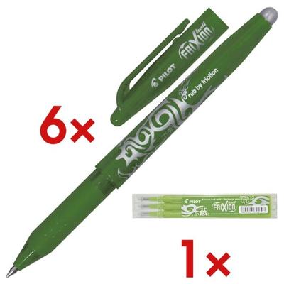 Pilot 6x Tintenroller »FriXion Ball 0.7« inkl. 3er-Pack Tintenrollerminen »Frixion« grün Image