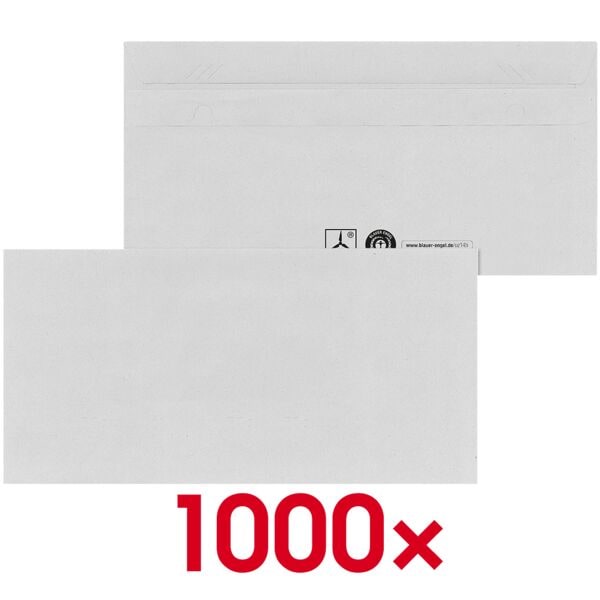 Mailmedia Briefumschläge DL ohne Fenster mit Selbstklebung - 1000 Stück grau, 22x11 cm