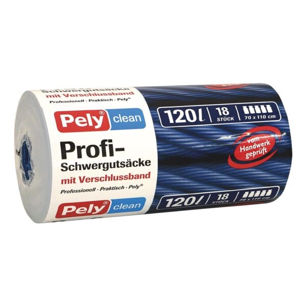 Pely 18 Schwerlast-Müllsäcke 120 L blau blau, 70x110 cm Image